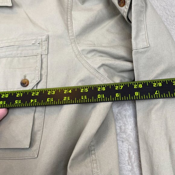 Cabelas Mens Shirt 2XL Beige Cotton Long Sleeve Button-Up - Picture 5 of 7